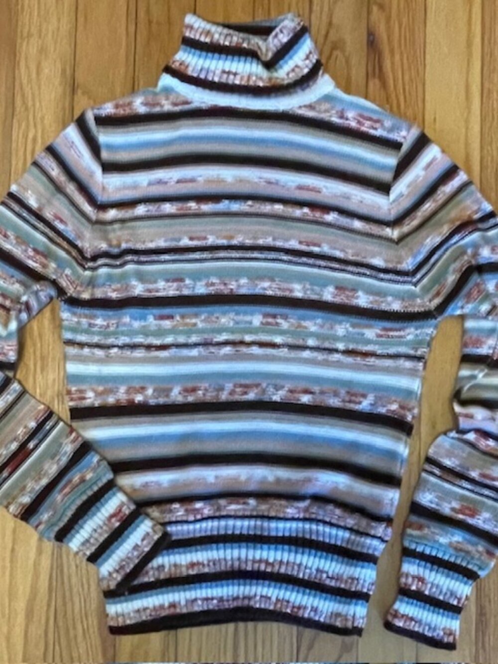 BRONSON OF CALIFORNIA  Small Vintage 80s Turtleneck Sweater Striped